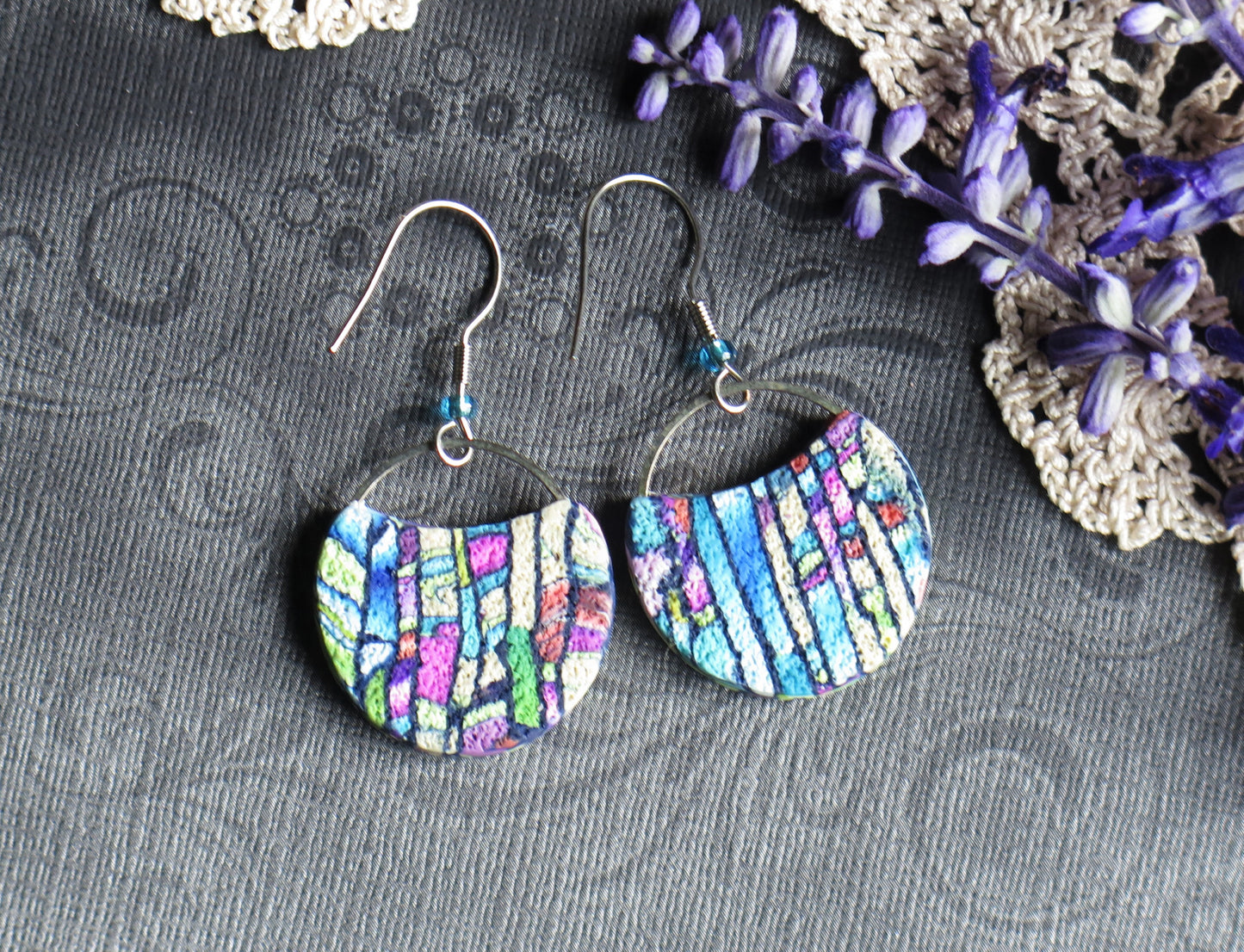 'Magenta Dream' Round Hoop Earrings