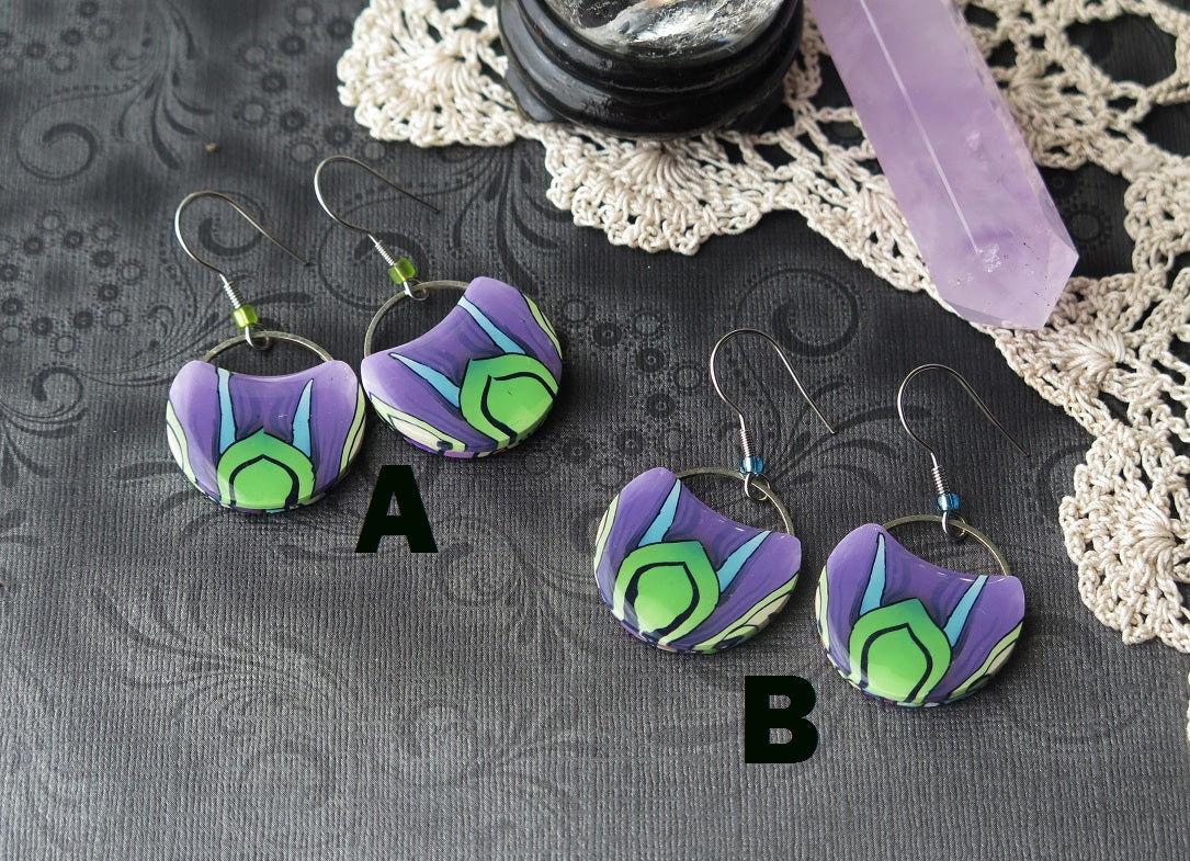 'Magenta Dream' Round Hoop Earrings