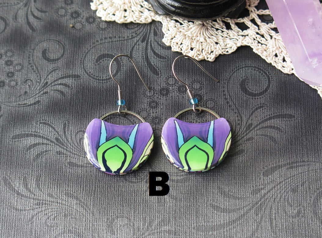 'Magenta Dream' Round Hoop Earrings