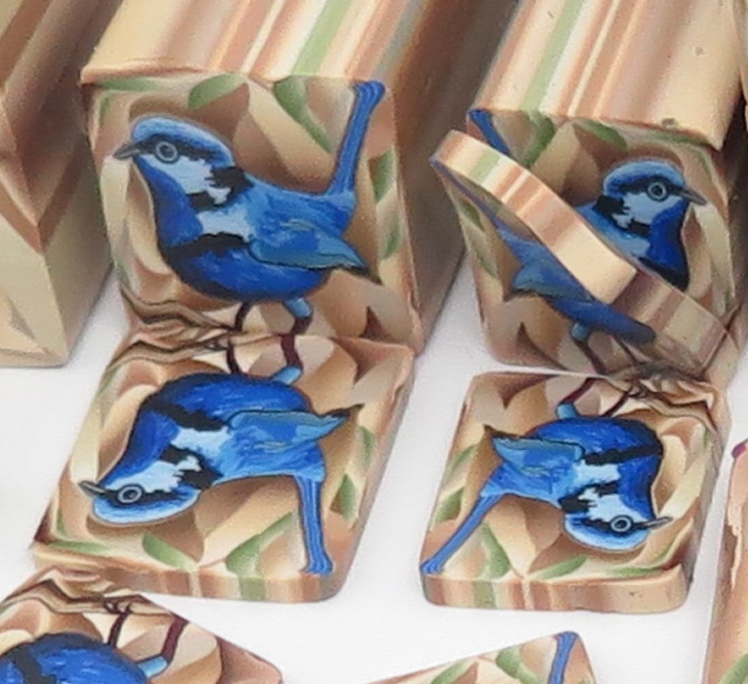 Blue Wren Tile Earring