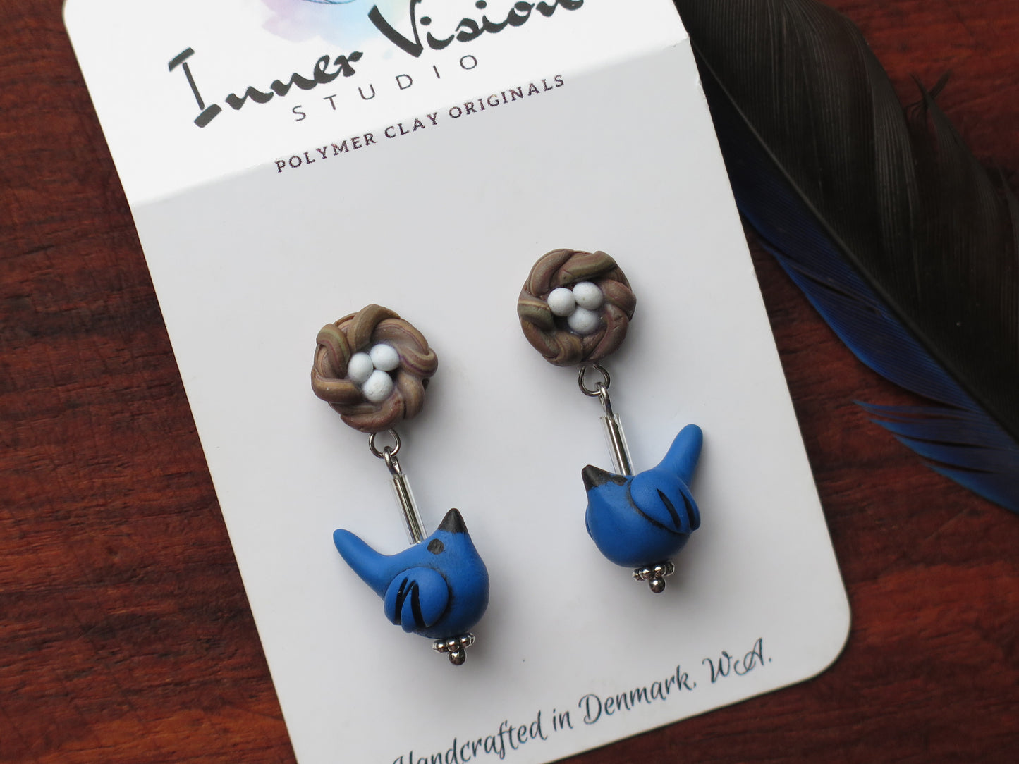 Blue Wren Bead Earring