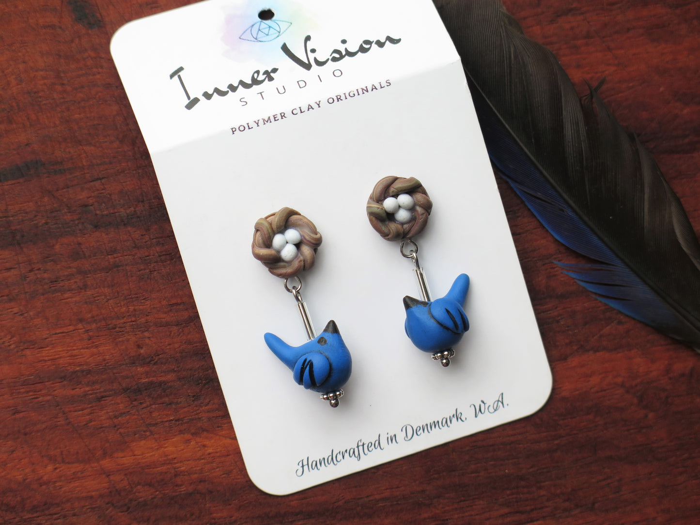 Blue Wren Bead Earring